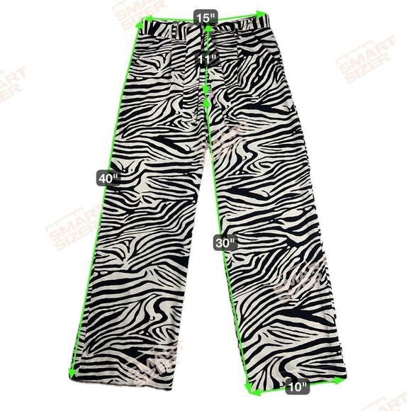 Nicole Miller Zebra Print High Rise Belted Pants 30” Inseam Size M - Picture 5 of 9